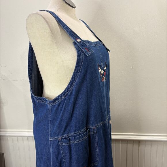 Disney Store Size XXL Denim Overall Dress Mickey Minnie Mouse Embroidered Retro - Picture 16 of 16